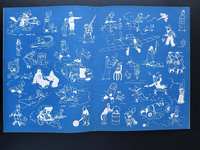 Page De Garde Euro TINTIN KUIFJE TIM Rarissime Page de garde bleu foncé années 50 non