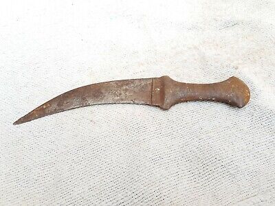Old Original Primitive Handmade Unique Curved Shape Iron Dagger Khanjar (B)