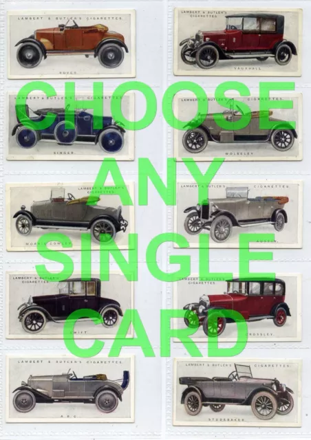 Lambert & Butler, Motor Cars, 2nd Series (26-50) 1923  CHOOSE ANY (SS002)