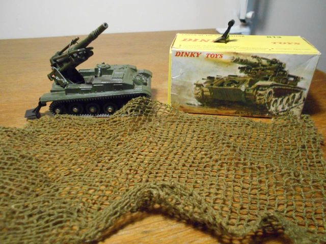 CANON 155 AUTOMOTEUR DINKY TOYS 813 superbe état en boîte d'origine french tank EUR 79,00