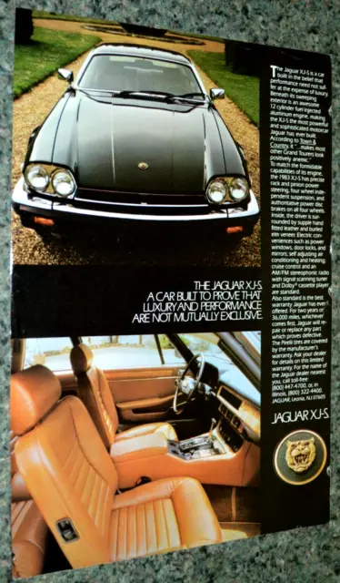 ★★1983 Jaguar Xjs Original Advertisement Ad Print 83 Xj-S V12 S-Type