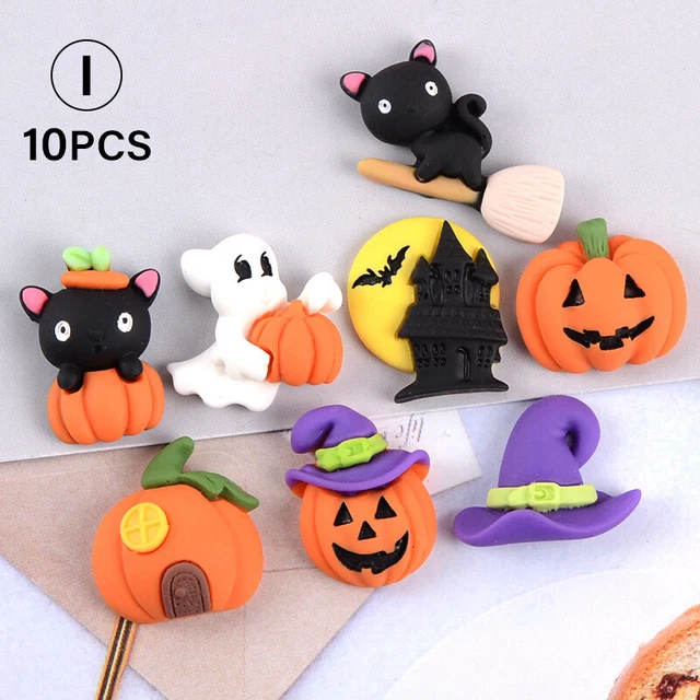 10pcs Resin Halloween Accessories Flat Back Diy Decoration Crafts Party Suppl Pe