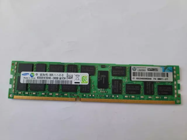 SAMSUNG 8GB 2Rx4 PC3-12800R HP P/N: 689911-071 SERVER MEMORY