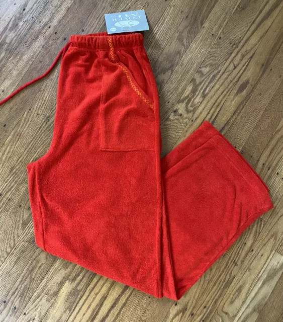Vintage 90s TERRY-CLOTH BEACH/LOUNGE PANTS,women’s Medium.made Canada