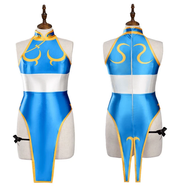PLUS SIZE STREET Fighter SF Chun-Li Cheongsam Swimsuit Cosplay Costume ...