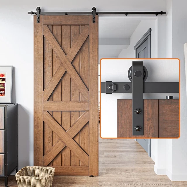 6FT Sliding barn Door Hardware kit, Barn Door Track, Smooth Combination Track US