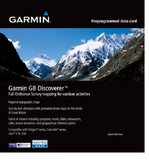 Garmin SD Karte TOPO Ordnance Survey Karte Nationalparks 1:50k Discoverer 2gb