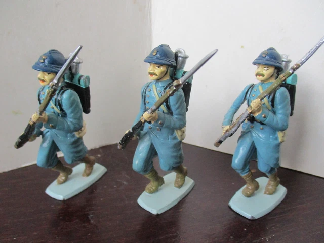 Figurine Soldat Fantassin Au Combat - Plomb Creux Peint 50mm - Années 50 - CL