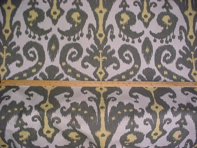 14-5/8Y Kravet Lee Jofa Dusty Mocha Persian Ikat Linen Print Upholstery Fabric 2