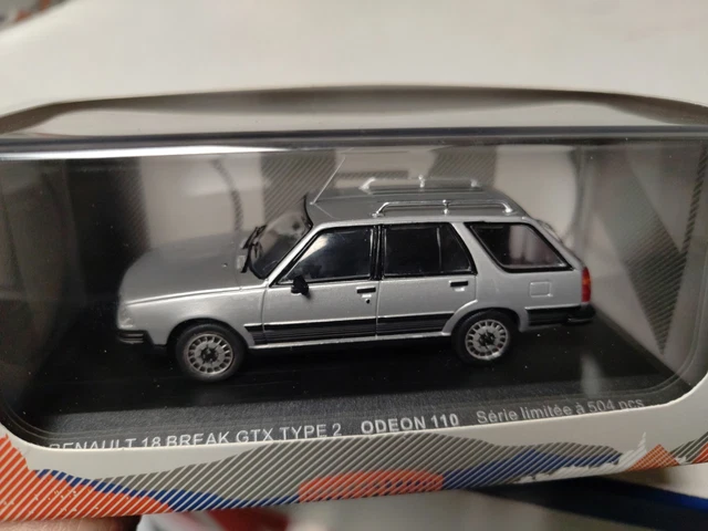 ODEON Voiture de Collection R18 GTD Type 2 de 1985 Blanche 1/43 RENAULT18 Edition Limitée 504 PCS