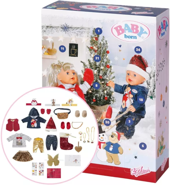Calendario de Adviento Zapf Creation 832844 BABY born para muñecas de 43 cm - muñeca