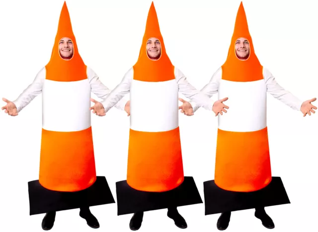 Pack Of Road Traffic Cone Costume Stag Do Night Men Funny Fancy Dress Orange Lot