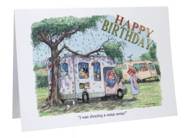 Happy Birthday Motorhome Humour Cartoon A5 Funny Greeting Card By Armand Foster