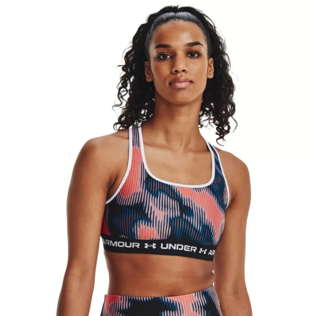 Top Donna Under Armour Crossback Mid Print - 1361042 Nxg 963