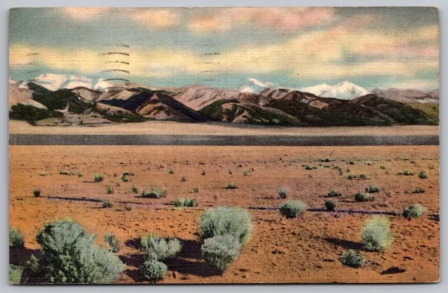 Sangre De Cristo Range Southern Colorado Desert Mountains Cancel 1937 Postcard