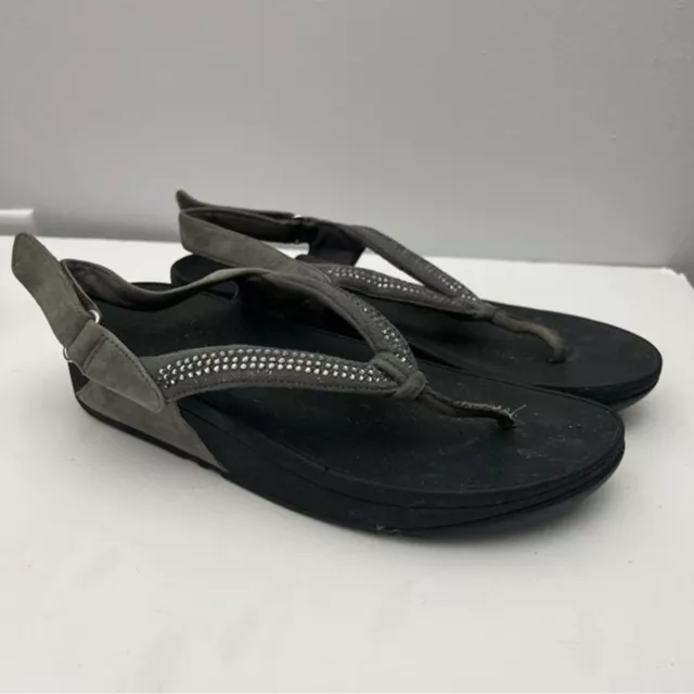 Fitflop Womens Crystal Swirl Backstrap Wedge Platform Sandals Size 8 Embellished