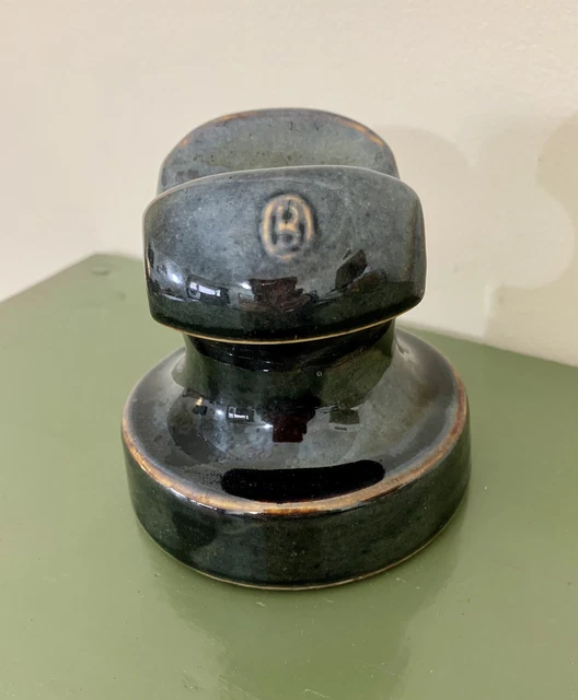 Vintage Ceramic Insulator- Ohio Brass Co. Brown Glaze