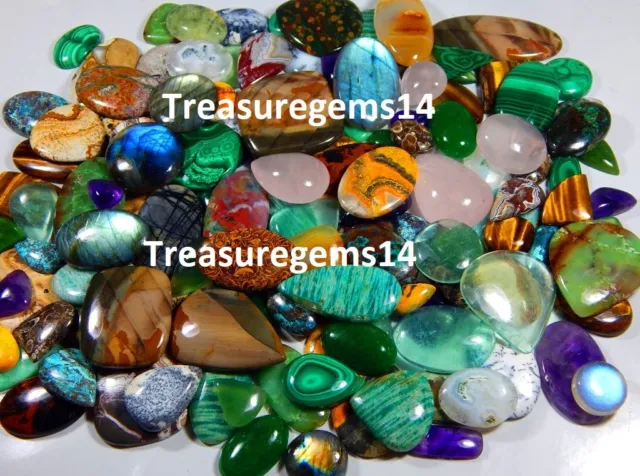 250 Crt WHOLESALE LOT NATURAL ALL KIND SEMI PRECIOUS LOOSE GEMSTONE MIX CABOCHON