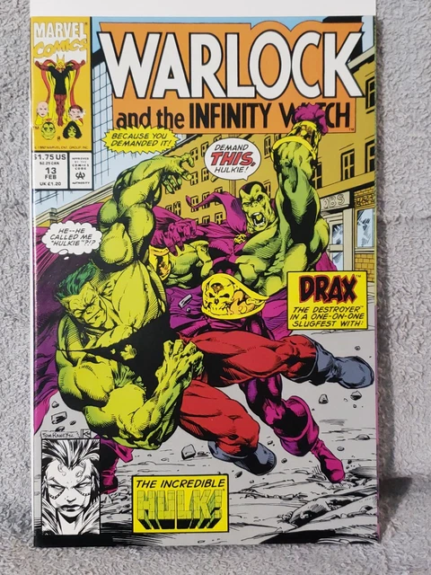 WARLOCK AND THE INFINITY WATCH #13 (Feb 1993, Marvel) DRAX vs THE HULK STARLIN