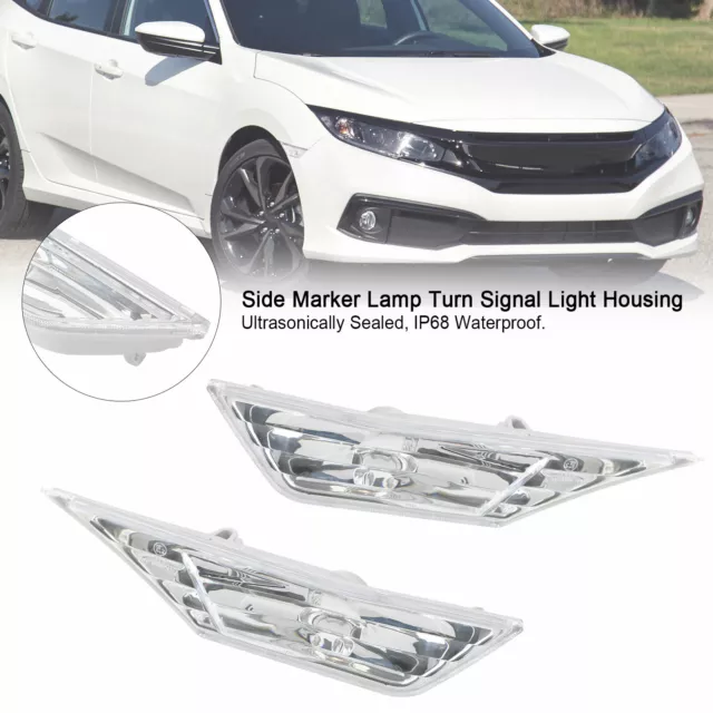 Side Marker Lamp Turn Signal Light Housing pour Honda Civic 2016-2021 Clear A10