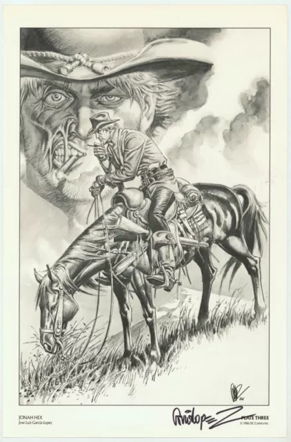 History of the DC Universe SIGNED Jose Luis Garcia Lopez Art Print ~ Jonah Hex