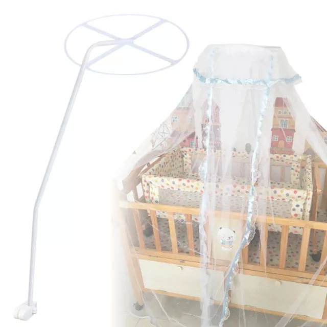 Mosquito Net + Holder Set Cot Netting Canopy Drape Stand Baby Crib Bed Support