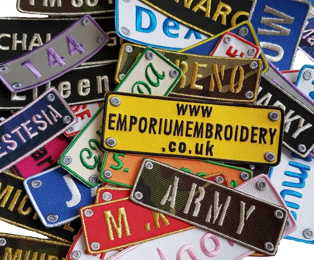 PERSONALISED NAME EMBROIDERED Patches Sew Iron On Hook&Loop Badge Biker ...