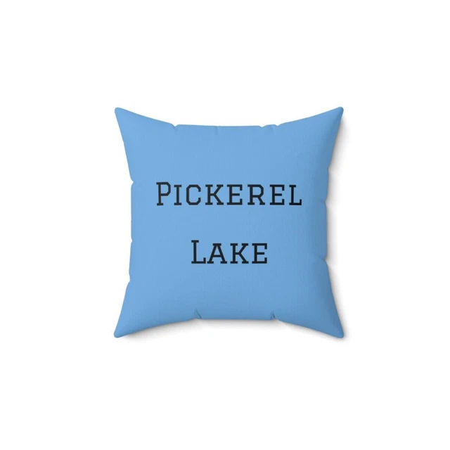 Pickerel Lake Michigan Blue 14” Spun Polyester Square Pillow