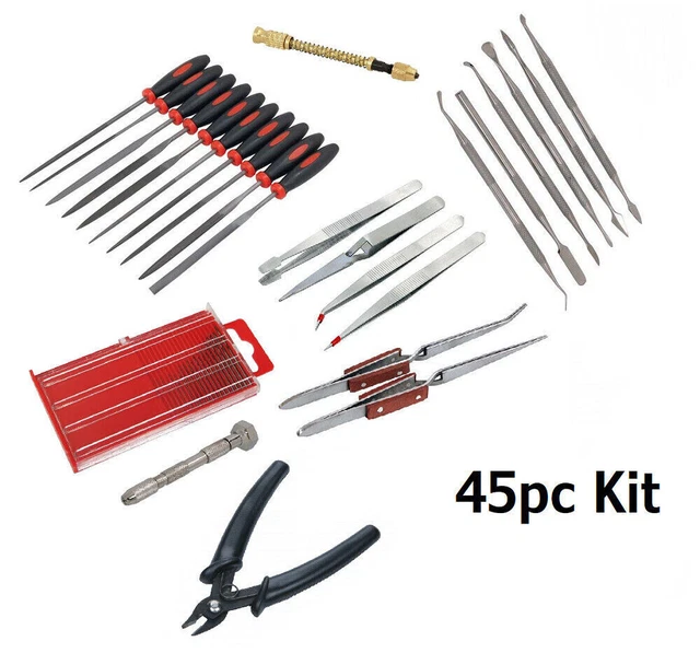 45PC HOBBY CRAFT Tool Kit, Airfix Scale Car, Wax, Model Makers Tool Set ...