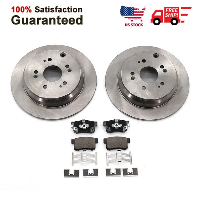 REAR Disc Rotor + Ceramic Brake Pads for 2005-2013 2014 2015 2016 Honda CR-V RDX