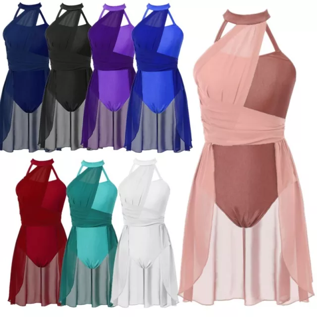 Women's Lyrical Ballet Dance Dress Leotard Modern Contemporary Costume Dancewear