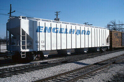 Railroad Slide - GACX Engelhard #72736 Covered Hopper Car 1987 La Grange IL