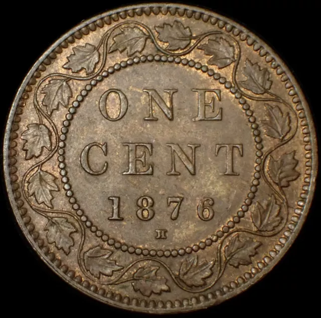 Canada One Cent 1876 H Victoria V.H.G. Bronze Coin WCA 2110