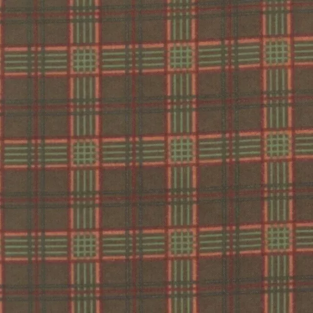 Moda Flannels ENDANGERED SANCTUARY Holly Taylor 1/2 Yard Walnut Plaid 6654-18F