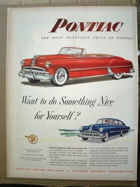 Vintage 1940s 1950s 1968 Pontiac car print ads lot of 6 LIFE LOOK SEP magazine