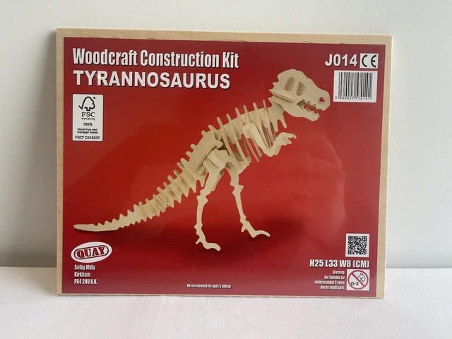 TYRANNOSAURUS WOODCRAFT CONSTRUCTION Kit- Wooden Dinosaur Model Kit £3. ...
