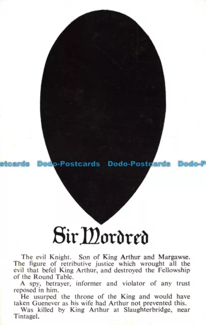R099134 Sir Mordred. The evil Knight. Son of King Arthur and Margawse. Stationer
