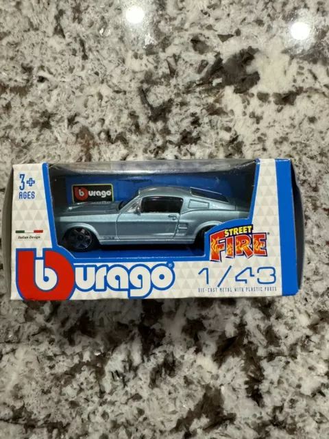 Burago Blue Ford Mustang GT Fastback 1:43 Scale Diecast