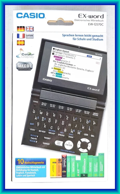 Casio Ex Word Ew G570c CASIO EX-WORD EW-G570C, elektronisches Wörterbuch inkl. + Tasche