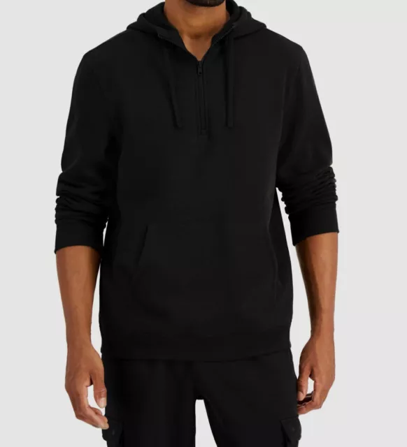 ID Ideology 1/2 ZIP HOODIE BLACK Size LARGE S/S
