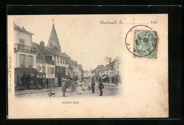 CPA Breteuil, Grande-Rue, vue de la rue