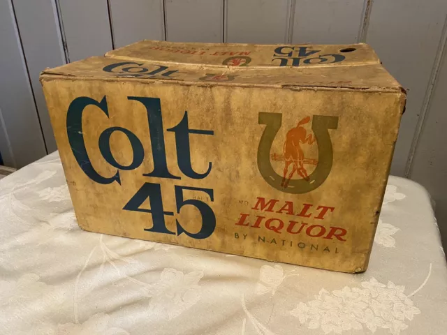Vintage Rare 1964 COLT 45 Malt Liquor Beer Cardboard Box Crate 24-12oz Bottles