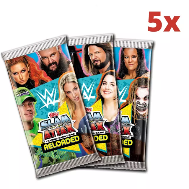 5x Packs Sealed Topps WWE Slam Attax Reloaded 2020 Trading cards 35 cards