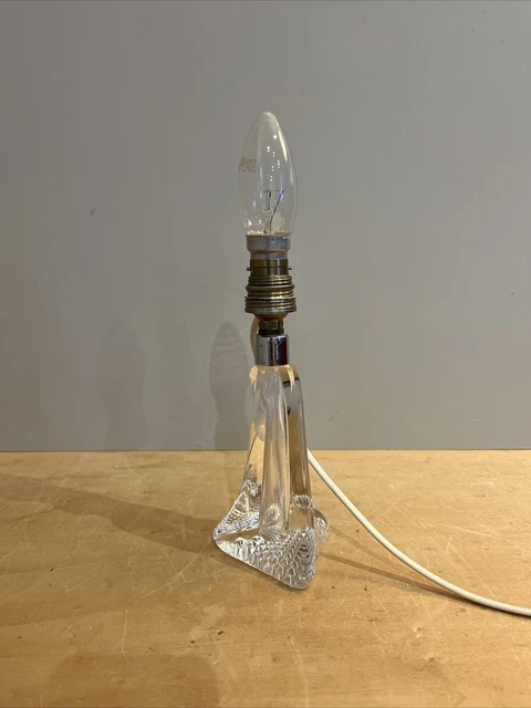 Ancien Pied De Lampe à Poser - En Verre Torsadé Et Laiton - Décoration Vintage