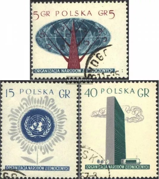 Polen 998A-1000A (kompl.Ausg.) gestempelt 1957 Vereinte Nationen