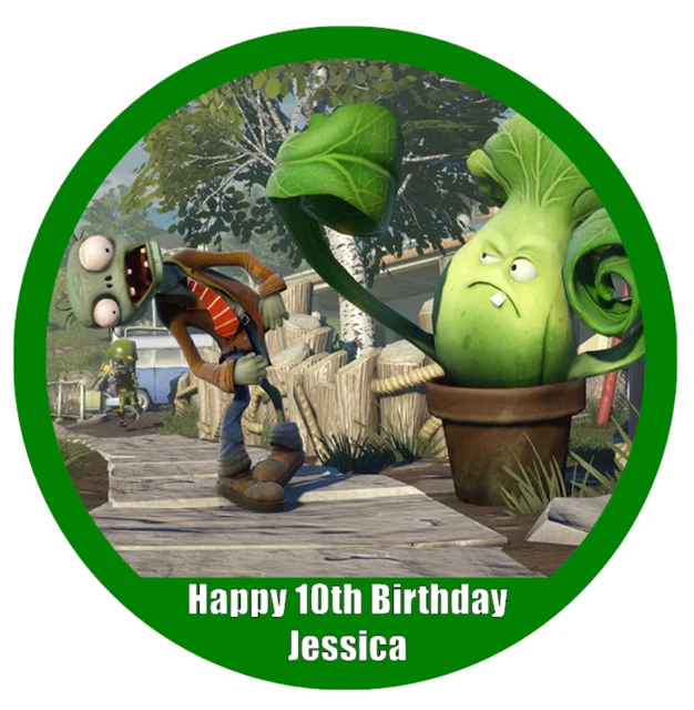 PLANTS VS ZOMBIES Edible Icing Cake & Cupcake Toppers – Birthday ...