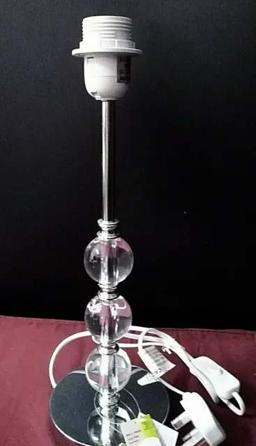 table lamp, 39cm. base only ,metal with acrylic ball balls. NEW RRP $80