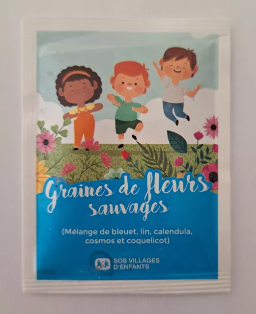 Petit sachet de graines de fleurs sauvages, offert par SOS Villages d'enfants