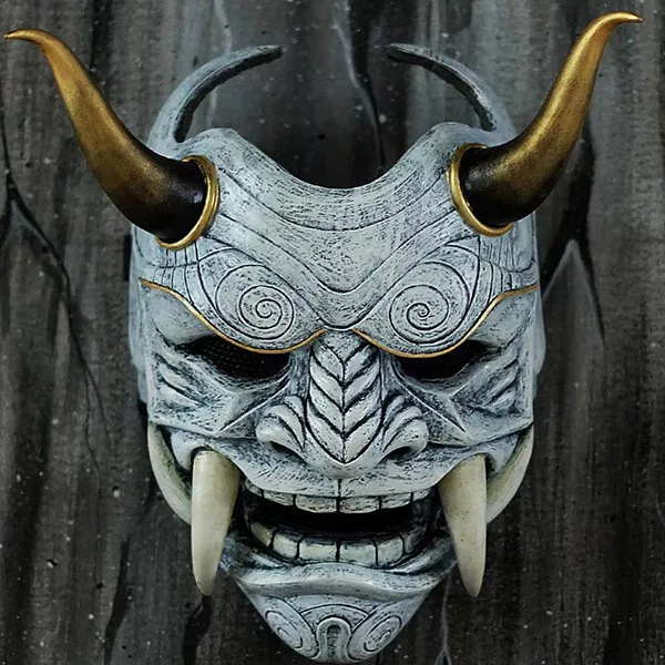 Japanese Scary Monster Kabuki Samurai Latex Mask Hannya Oni Noh Halloween Props