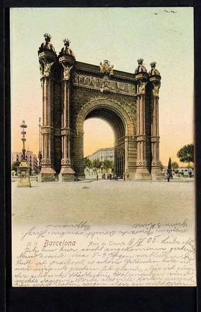 2793.-BARCELONA -Arco de Triunfo (enviada a Zürich 1905)  (Tarjeta Sin División)